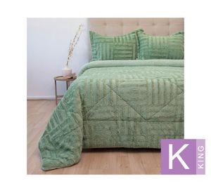 Cubrecama Plush senses verde king