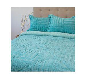 Cubrecama Plush senses turquesa 2 plazas