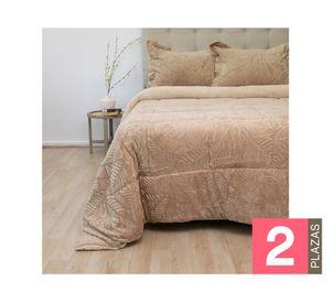Cubrecama Outboss senses beige 2 plazas