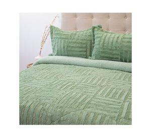 Cubrecama Plush senses verde súper king