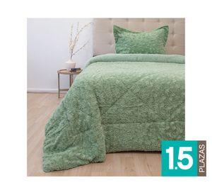 Cubrecama Plush senses verde 1.5 plazas