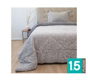 Cubrecama Plush senses gris 1.5 plazas