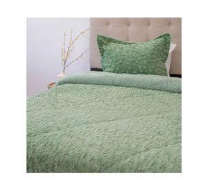 Cubrecama Plush senses verde 1.5 plazas