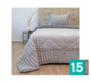 Cubrecama Plush senses gris D2 1.5 plazas