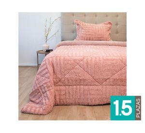 Cubrecama Plush senses rosa D2 1.5 plazas