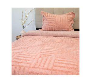Cubrecama Plush senses rosa D2 1.5 plazas