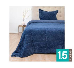 Cubrecama Outboss senses D2 azul 1.5 plazas