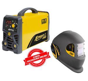 Soldadora Kombat 200 plus 10.5 kVA + mascara + curso online
