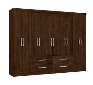 Clóset 10 puertas 4 cajones Lagos tabaco 183x235x45 cm