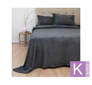 Juego de sábanas king chiporro Senses gris oscuro
