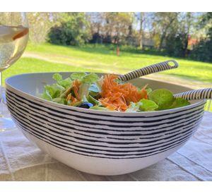 Cuchara y tenedor ensaladera bio Rayas