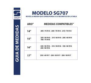 Cadenas para nieve SG707 2 un. fácil instalación