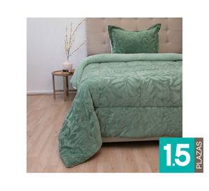 Cubrecama Outboss senses verde 1.5 plazas