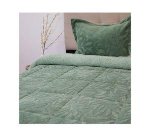 Cubrecama Outboss senses verde 1.5 plazas