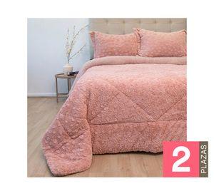 Cubrecama Plush senses rosado 2 plazas