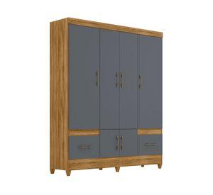 Clóset 6 puertas 2 cajones MS912 café/gris 204x165x47 cm