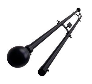 Set de barra cortina extendible techo esfera fierro 8x210 cm negro