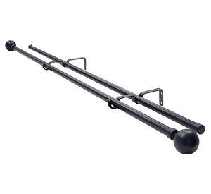 Set de barra cortina extendible muro esfera fierro 5.5x210 cm negro