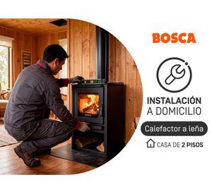 Instalación calefactor leña Bosca para casa de 2 pisos