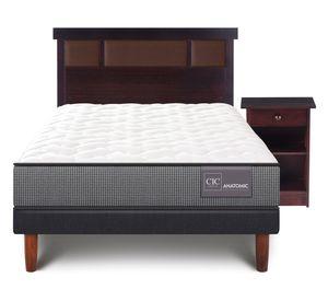 Cama europea Anatomic 1.5 plazas  + set New Dublín chocolate