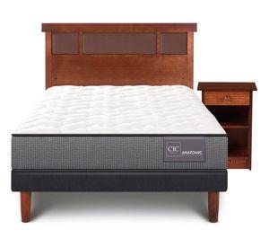 Cama europea Anatomic 1.5 plazas  + set New Dublín caramelo
