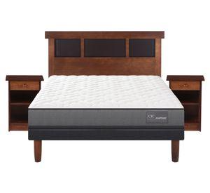 Cama europea Anatomic 2 plazas  + set New Dublín caramelo