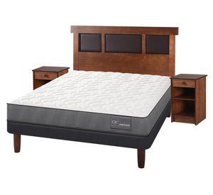 Cama europea Anatomic 2 plazas  + set New Dublín caramelo