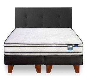 Cama europea 2 plazas Innova base dividida + respaldo Royal negro