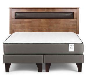 Cama europea New Style 2 plus king base dividida + respaldo Ferrara