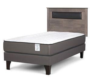 Cama europea New Style 2 plus 1.5 plazas  + respaldo Ferrara G