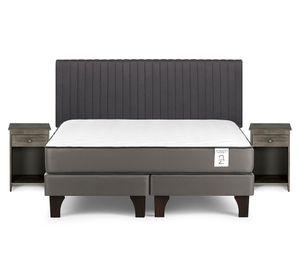 Cama europea New Style 2 plus king base dividida +  set Lucio G