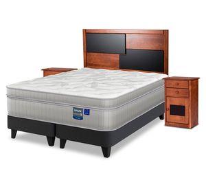 Cama europea Paradise 2 plazas base dividida + set de muebles Colonia
