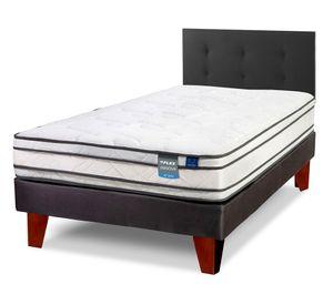 Cama europea Innova 1.5 plazas box + respaldo Royal negro