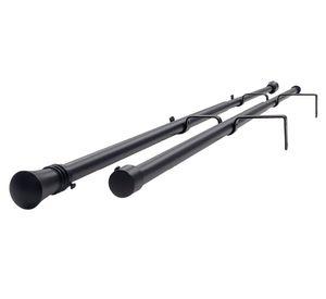 Set de barra cortina extendible muro cono fierro 5.5x170 cm negro