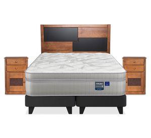 Cama europea Paradise king base dividida + set de muebles Colonia