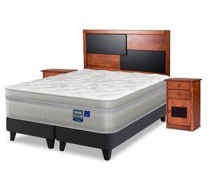 Cama europea Paradise king base dividida + set de muebles Colonia