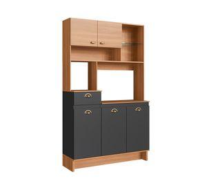 Kit mueble cocina grafito/café 5 puertas