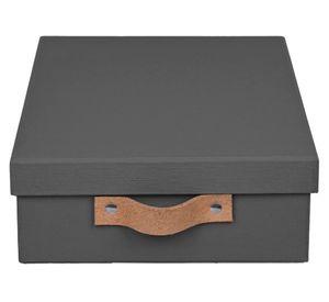 Caja plana rígida con asa gris 7.5x20x30 cm
