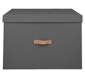 Caja rígida L con asa cuero 30x40x30 cm