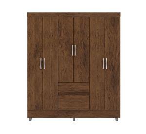 Clóset 6 puertas 2 cajones Ideal café oscuro 181x40x40 cm