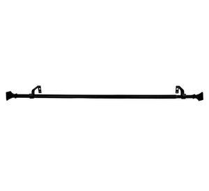 Set barra cortina simple extensible Prisma fierro 6x200 cm negro