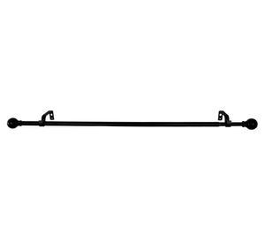 Set barra cortina extensible Esfera fierro 6x120 cm negro