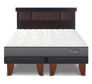 Cama europea 2 plazas Anatomic base dividida + respaldo Dublín chocolate