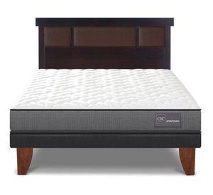 Cama europea 2 plazas Anatomic + respaldo Dublín chocolate