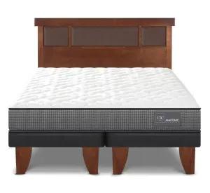 Cama europea 2 plazas Anatomic base dividida + respaldo Dublín caramelo