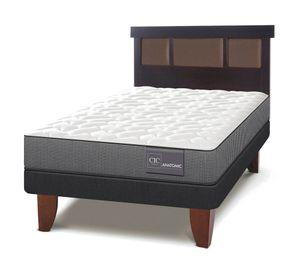 Cama europea 1.5 plazas Anatomic + respaldo Dublín chocolate