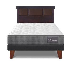 Cama europea 1.5 plazas Anatomic + respaldo Dublín chocolate