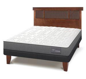 Cama europea 2 plazas Anatomic + respaldo Dublín caramelo