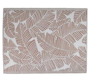 Alfombra Flatweave Hojas ecrue 120x180 cm