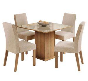 Comedor 4 sillas Linda Fiore 78x90x90 cm
